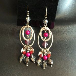 Dangle Earings Pink and Gray